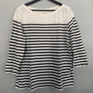 Loft 3/4 Sleeve Boatneck Striped Tee